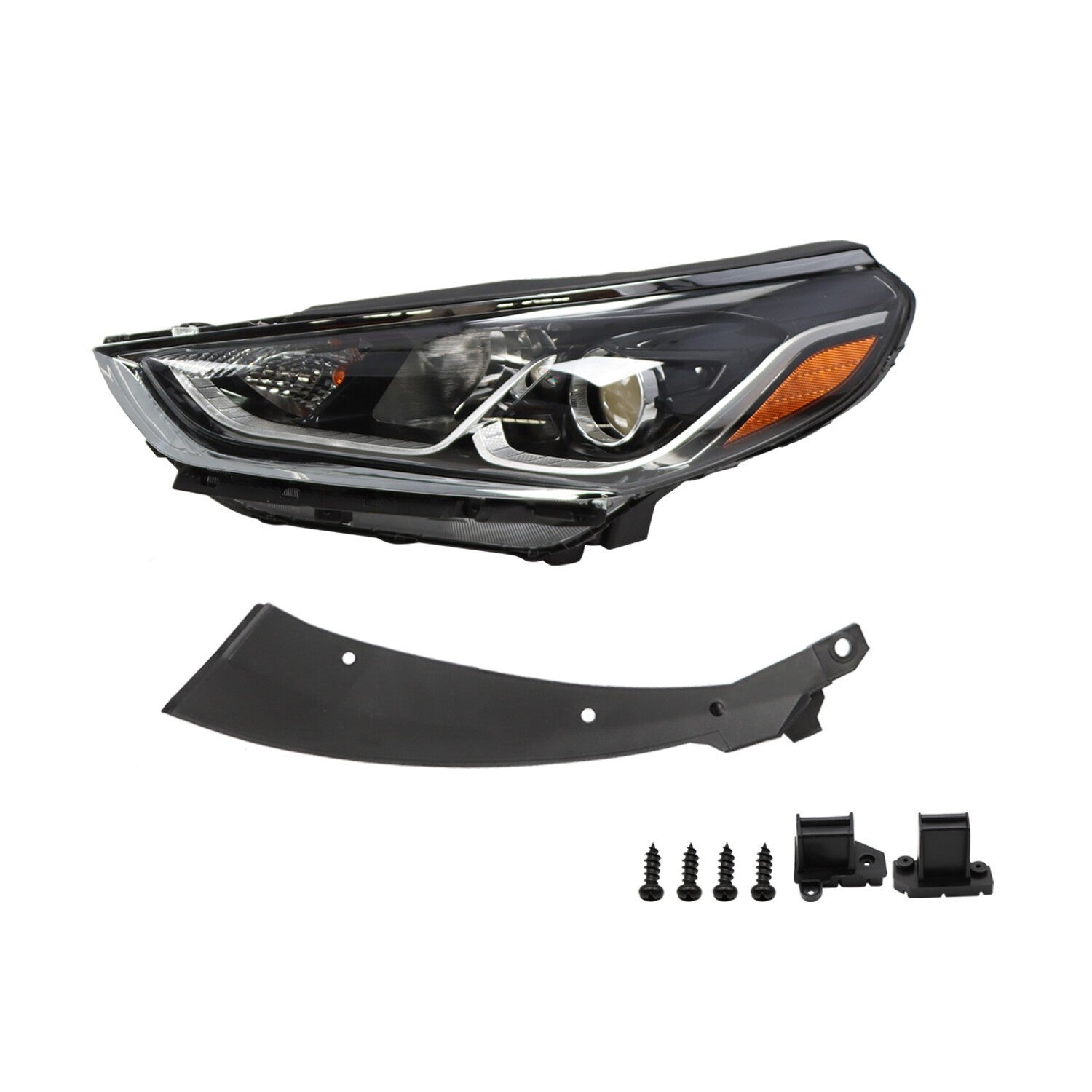 Halogen Headlight Left Driver Side w/Bulbs for 2018-2020 Hyundai Sonata