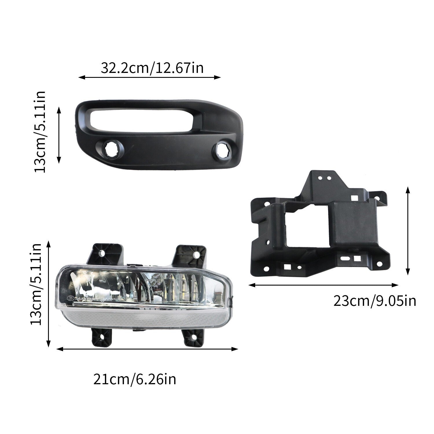 LED Front Bumper Fog Light Bracket Set for Dodge Ram 2500 3500 2019-2023