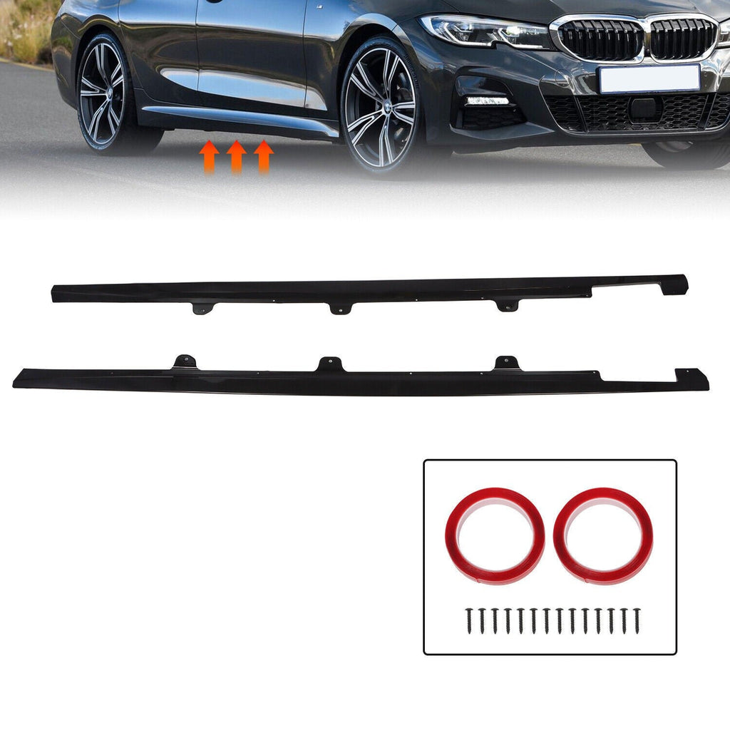 Gloss Black Side Skirt Extension Lip for BMW G20 G28 M340i 2019-2024