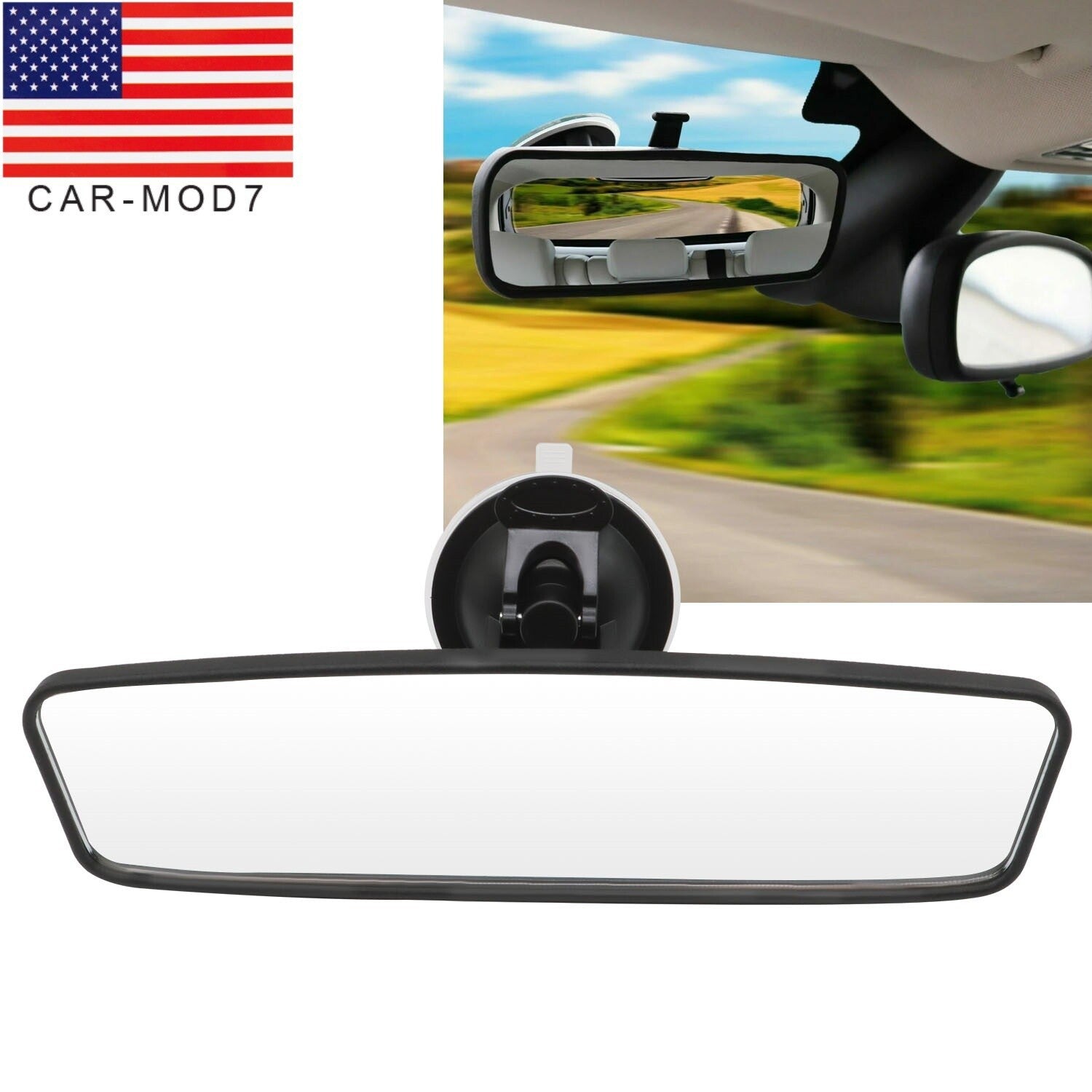 Universal Glass Suction Cup for Car Truck Interior Wide Rear View Mirror