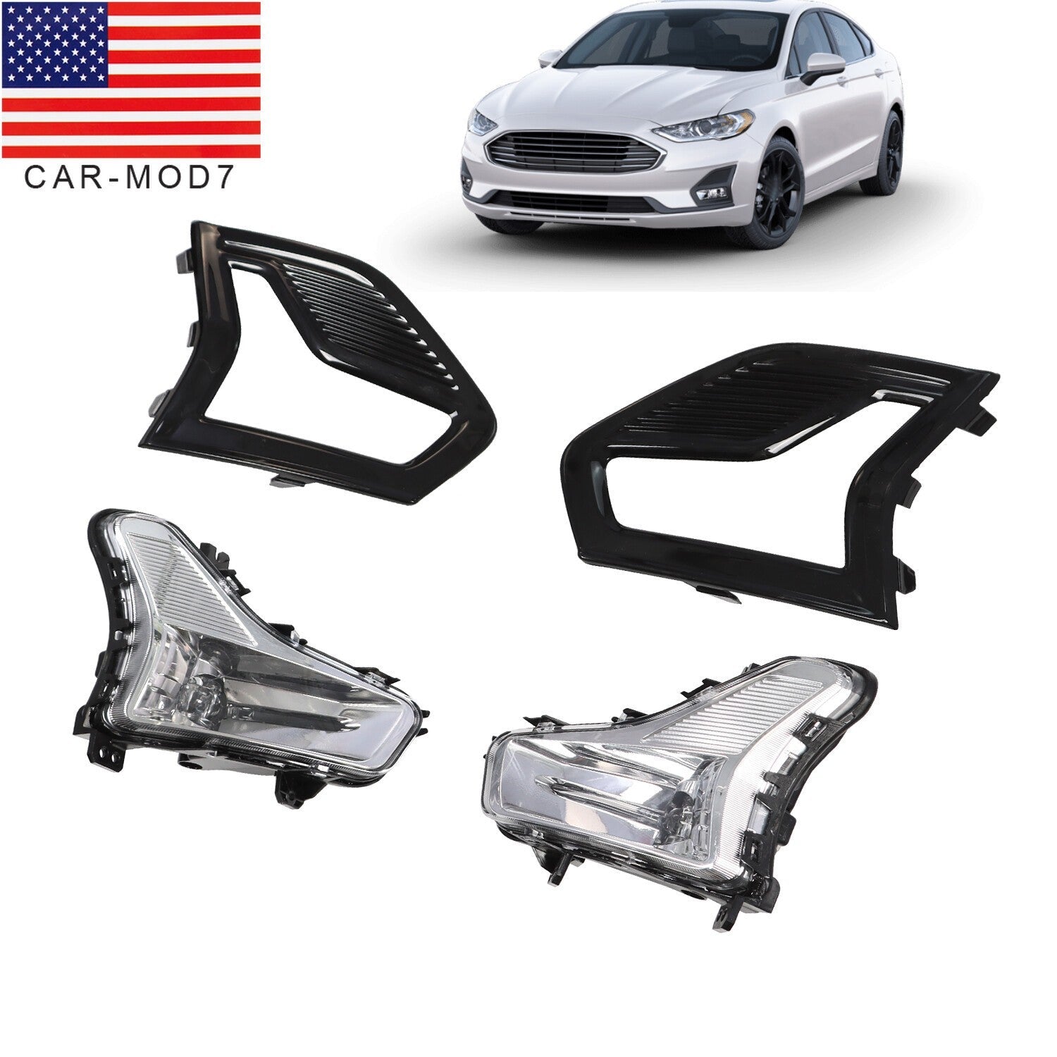 LED Fog Light Set for 2019-2020 Ford Fusion with Bulbs Assembly Kit Pair