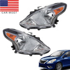 2015-2019 Nissan Versa Headlights Left Driver & Right Passenger Pair