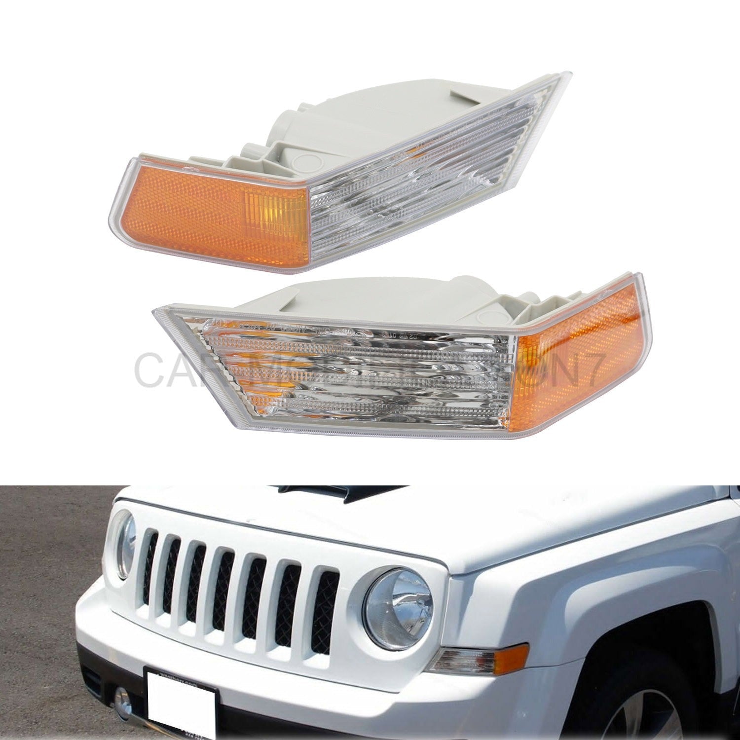 L&R Front Turn Signal Lights for 07-17 Jeep Patriot Parking Lamp Set