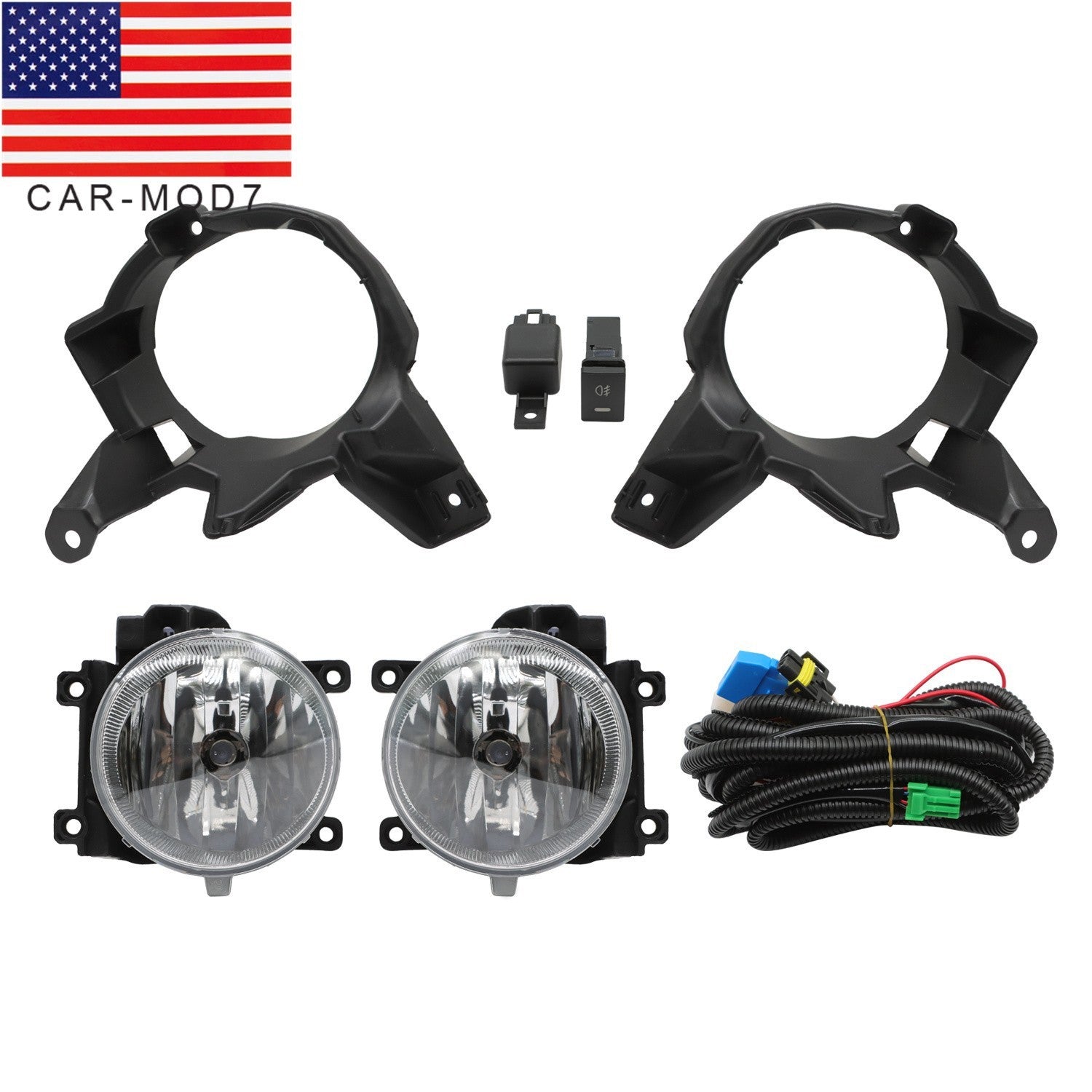 Halogen Fog Lights Front Bumper + Bulbs & Wiring for 2013-2015 Toyota