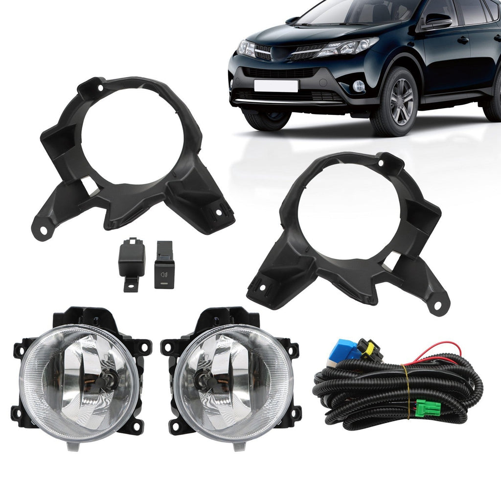 Halogen Fog Lights Front Bumper + Bulbs & Wiring for 2013-2015 Toyota