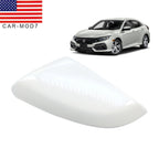 Left Driver Side Mirror Cover Pearl White for Honda Civic 2016-2021