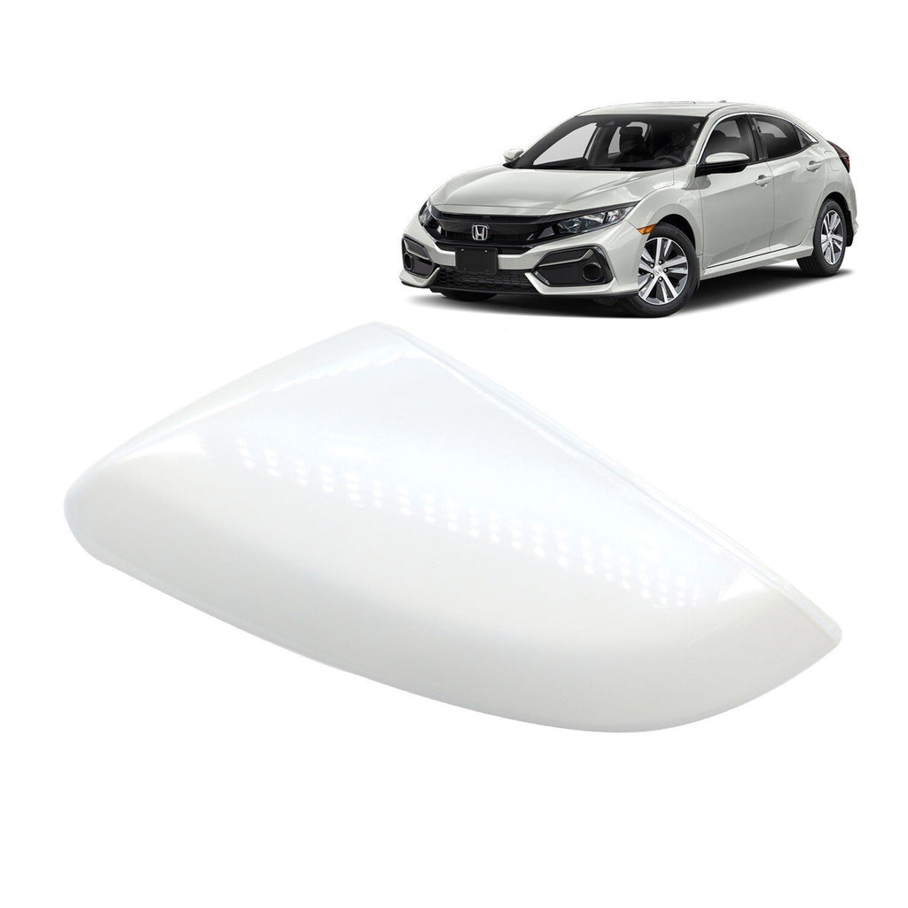Left Driver Side Mirror Cover Pearl White for Honda Civic 2016-2021