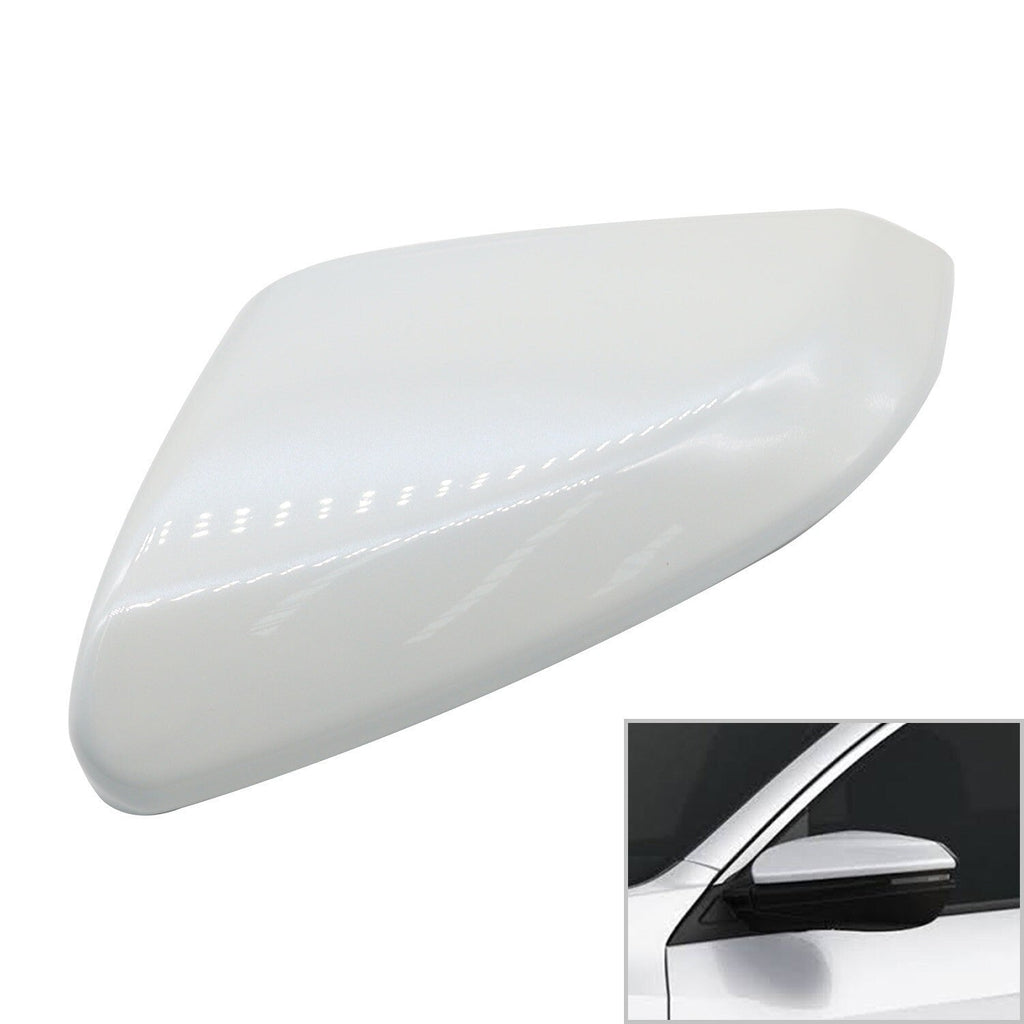 Left Driver Side Mirror Cover Pearl White for Honda Civic 2016-2021