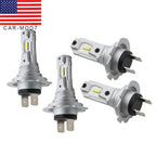 H7 LED Headlight Bulbs 6500K Super White High Low Beam Kit 4Pcs Bright