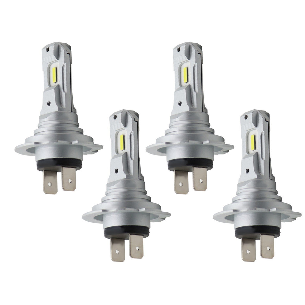 H7 LED Headlight Bulbs 6500K Super White High Low Beam Kit 4Pcs Bright