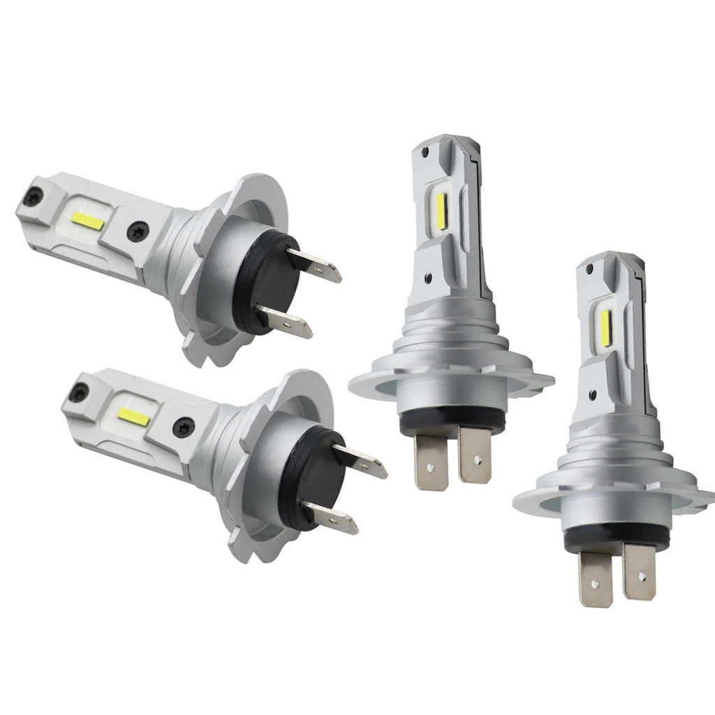 H7 LED Headlight Bulbs 6500K Super White High Low Beam Kit 4Pcs Bright