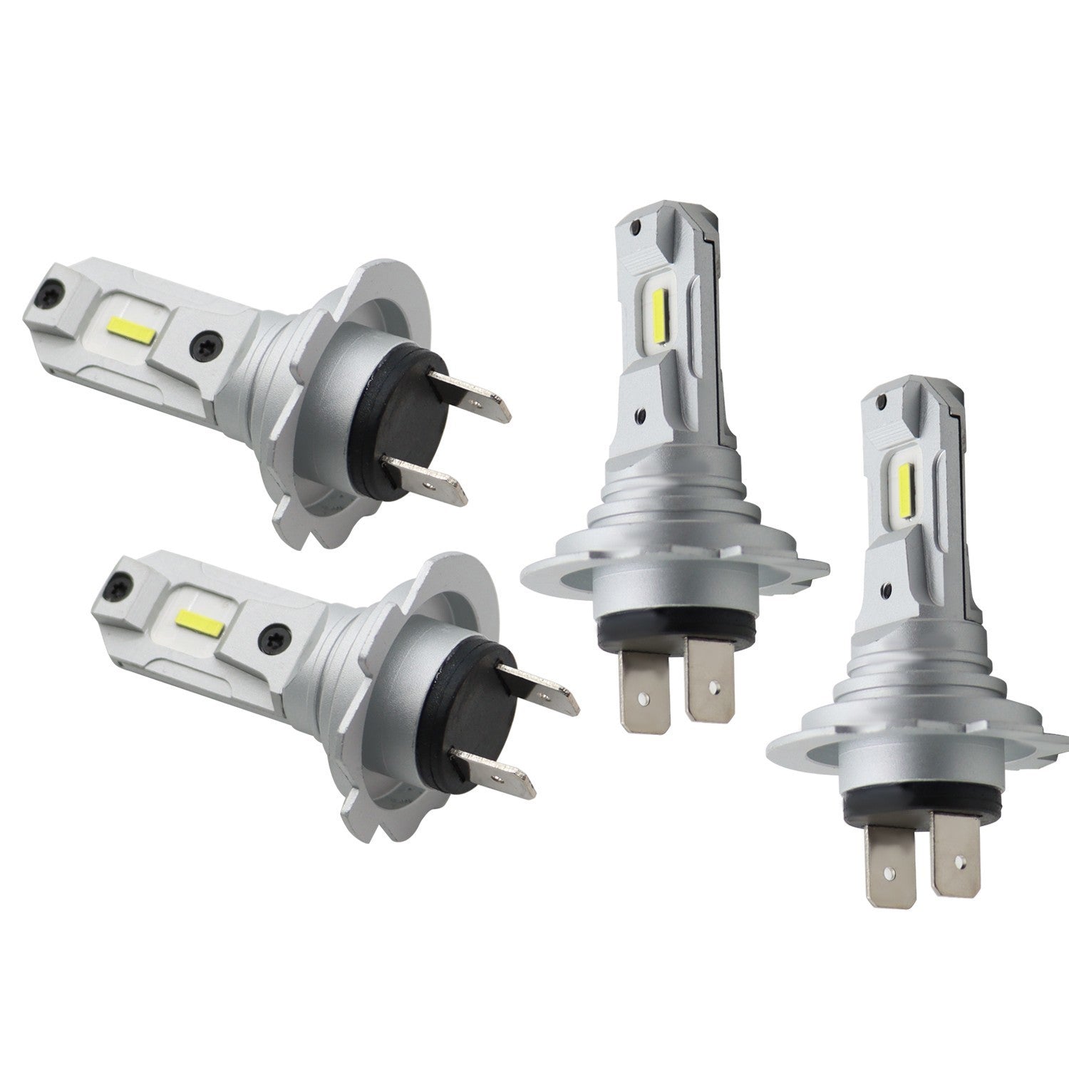 H7 LED Headlight Bulbs 6500K Super White High Low Beam Kit 4Pcs Bright
