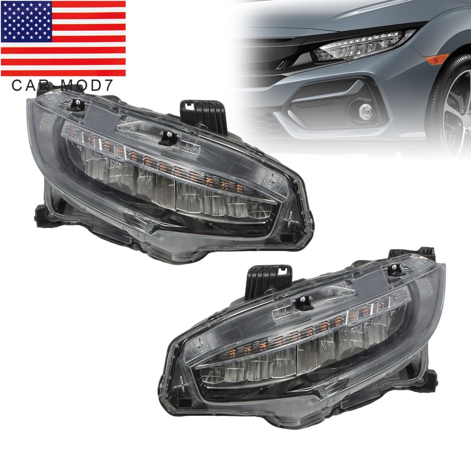 LED Headlights Kit for 2016-2021 Honda Civic 10th Gen Sedan & Hatchback
