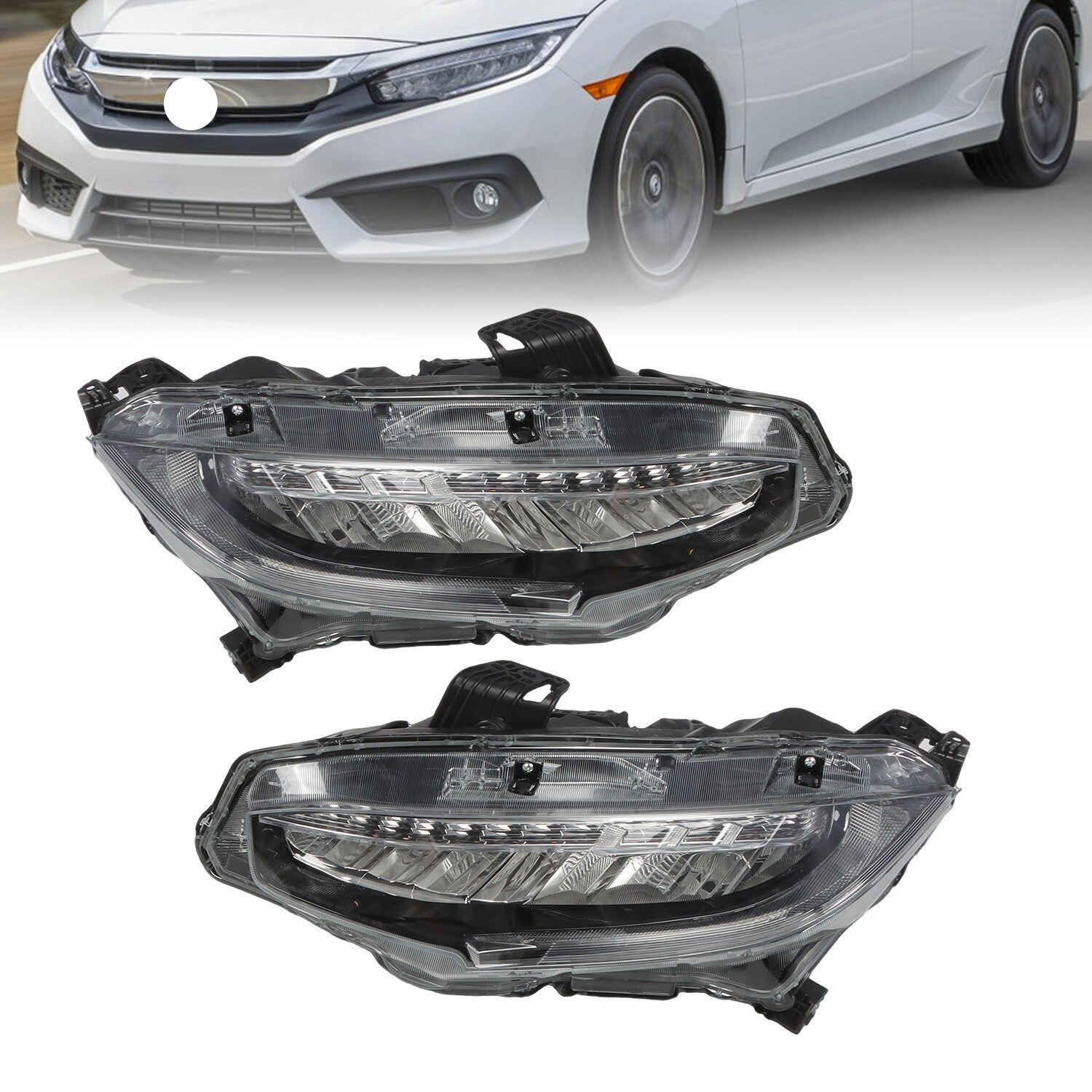 LED Headlights Kit for 2016-2021 Honda Civic 10th Gen Sedan & Hatchback