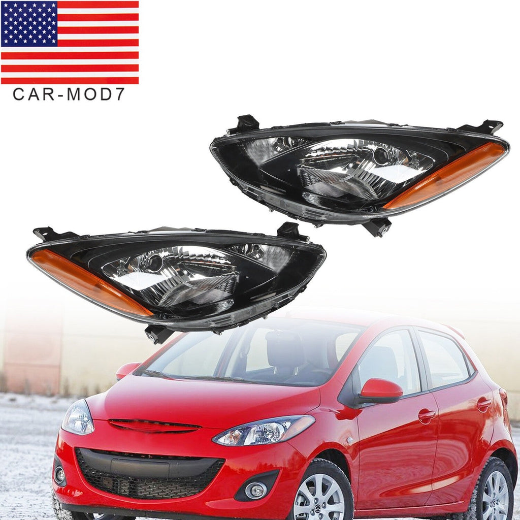 Halogen Headlights Left & Right for 2011-2014 Mazda 2 LH + RH Sides