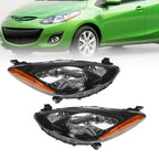 Halogen Headlights Left & Right for 2011-2014 Mazda 2 LH + RH Sides