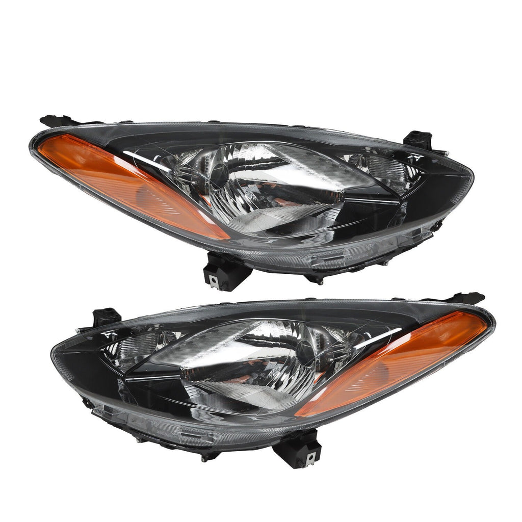 Halogen Headlights Left & Right for 2011-2014 Mazda 2 LH + RH Sides