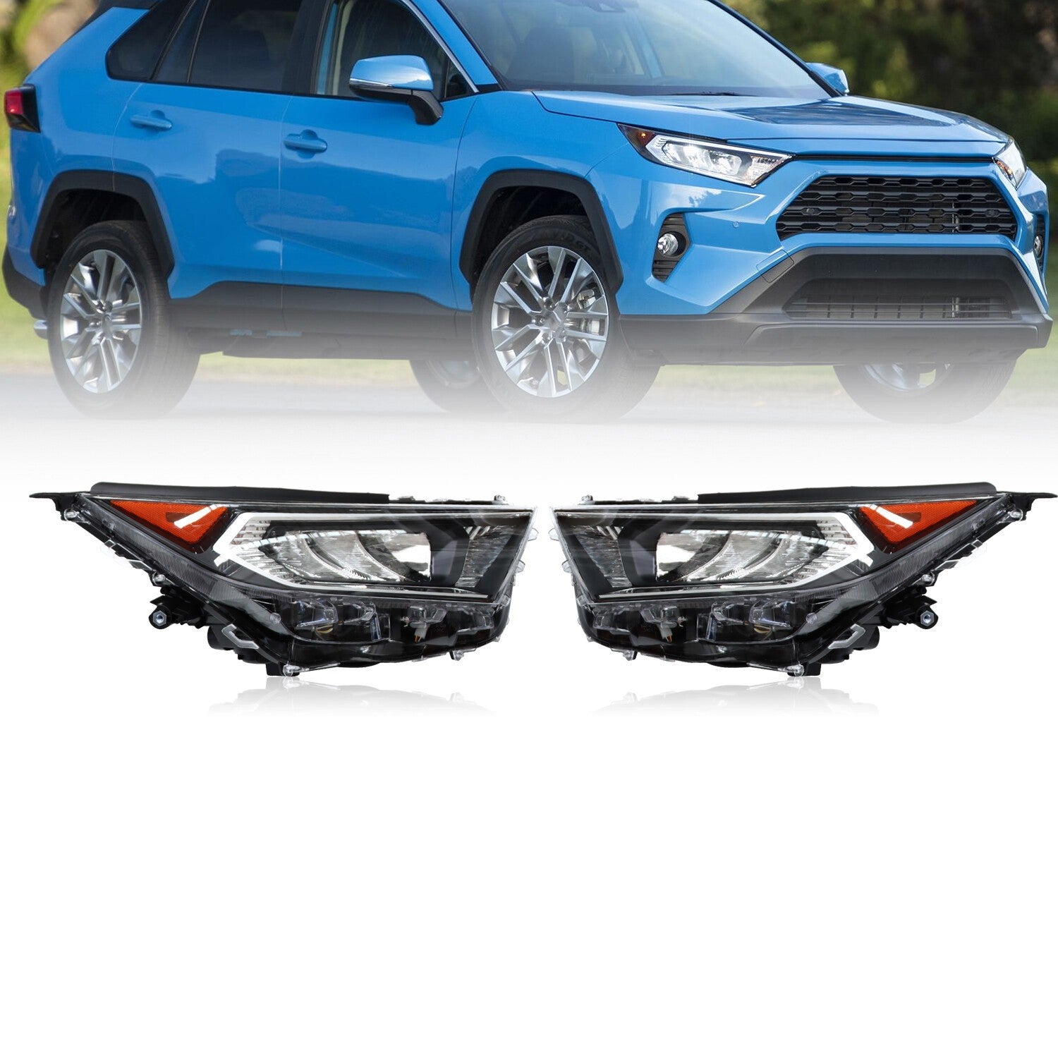 LED Headlight Assembly for 2019-2022 Toyota RAV4 LE XLE Left & Right Side