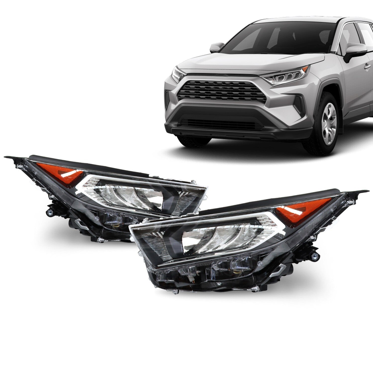 LED Headlight Assembly for 2019-2022 Toyota RAV4 LE XLE Left & Right Side