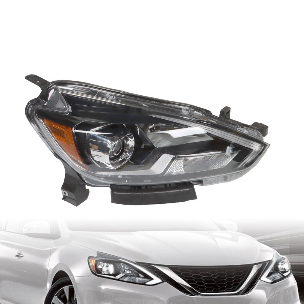 LED Headlight Right Side Black for 2016-2019 Nissan Sentra SL SR