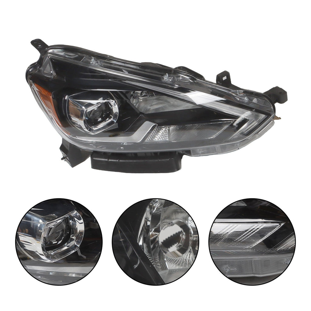 LED Headlight Right Side Black for 2016-2019 Nissan Sentra SL SR