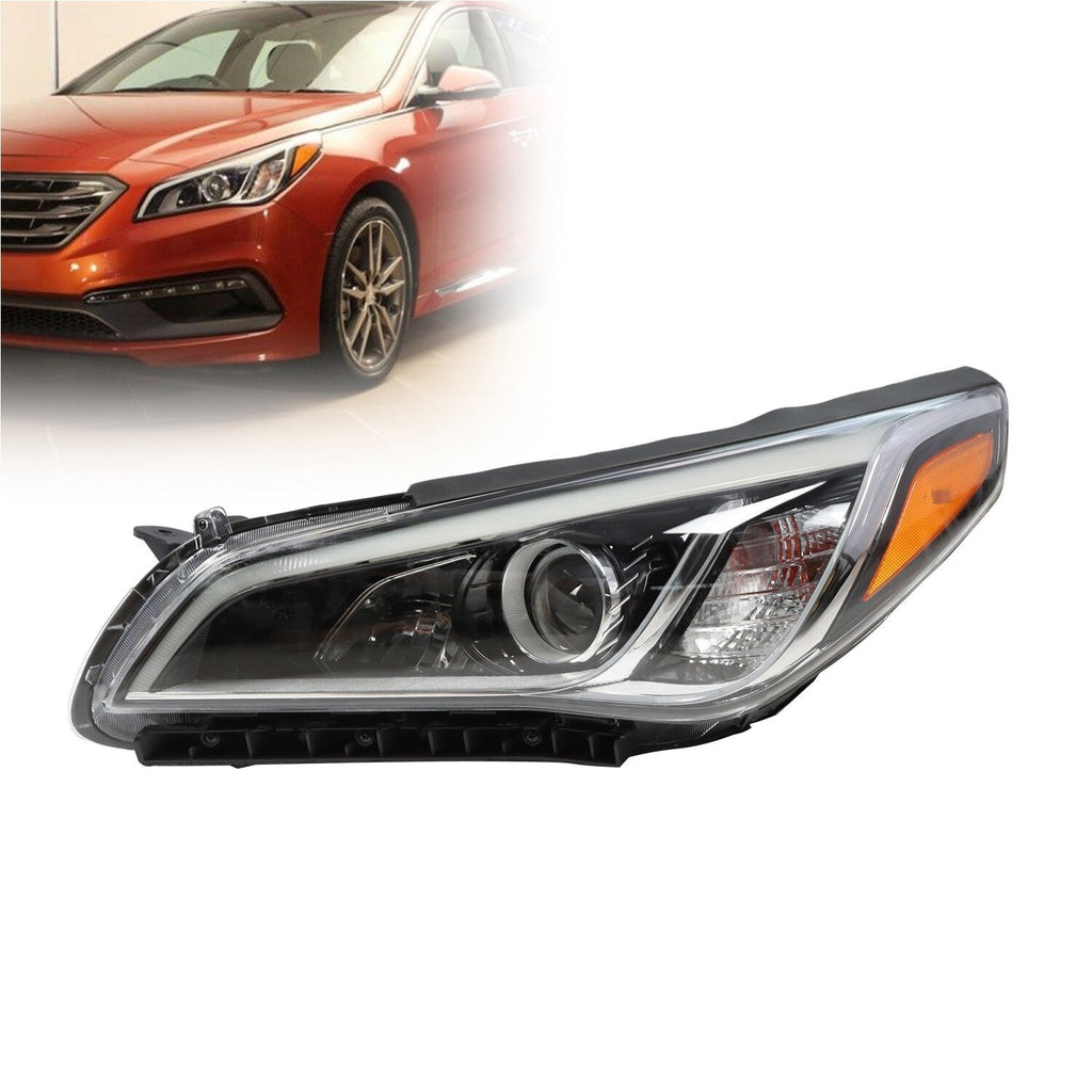 Left Front Headlight for Hyundai Sonata 2015-2017 Driver Side US Model