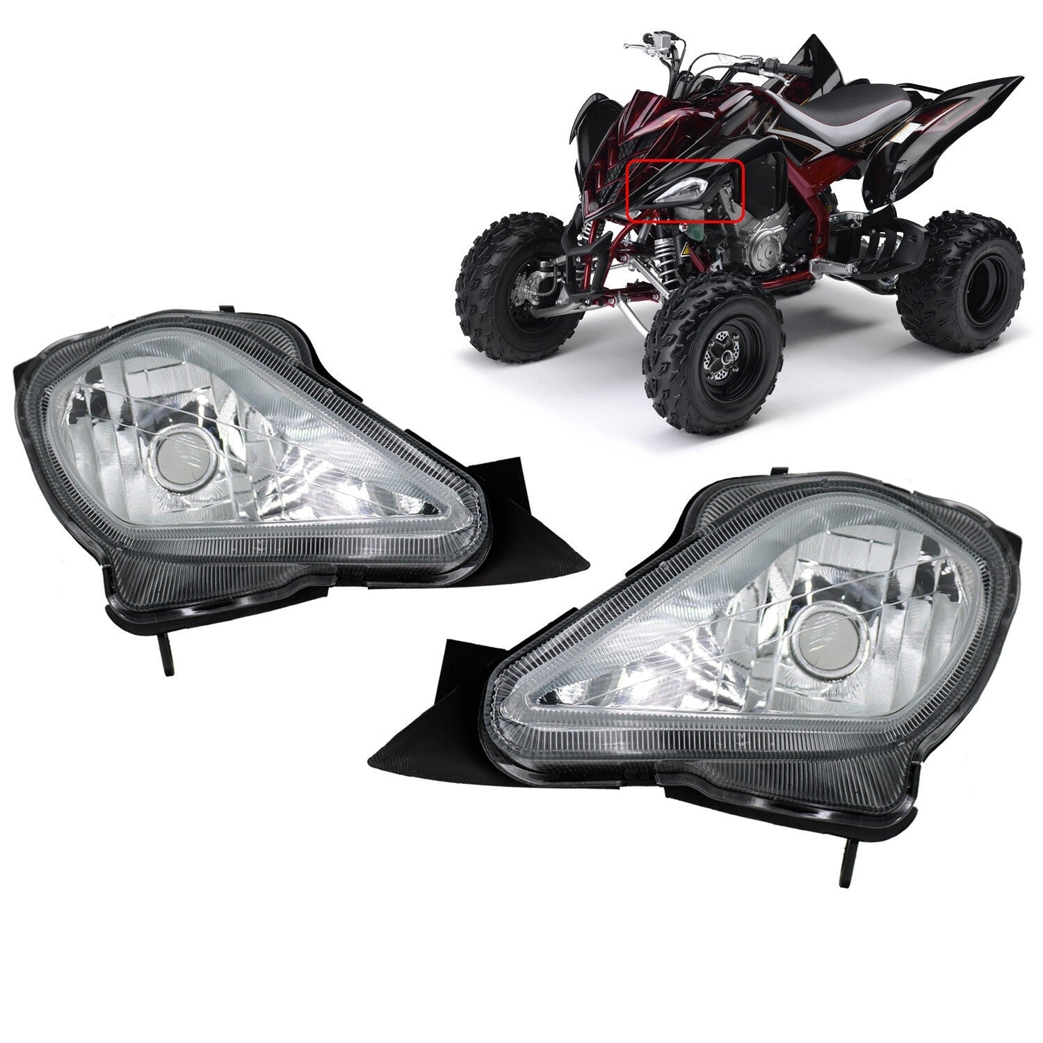 Yamaha Raptor 450 700 Headlight Assemblies Pair 2006-2022 Replacement Parts