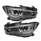 LED Headlight for 2014-2022 Infiniti Q50 Left & Right Side Chrome Headlamp