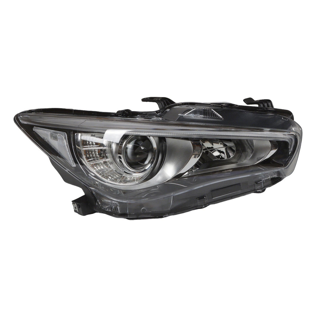 LED Headlight for 2014-2022 Infiniti Q50 Left & Right Side Chrome Headlamp