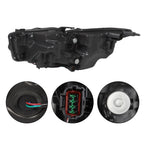 LED Headlight for 2014-2022 Infiniti Q50 Left & Right Side Chrome Headlamp