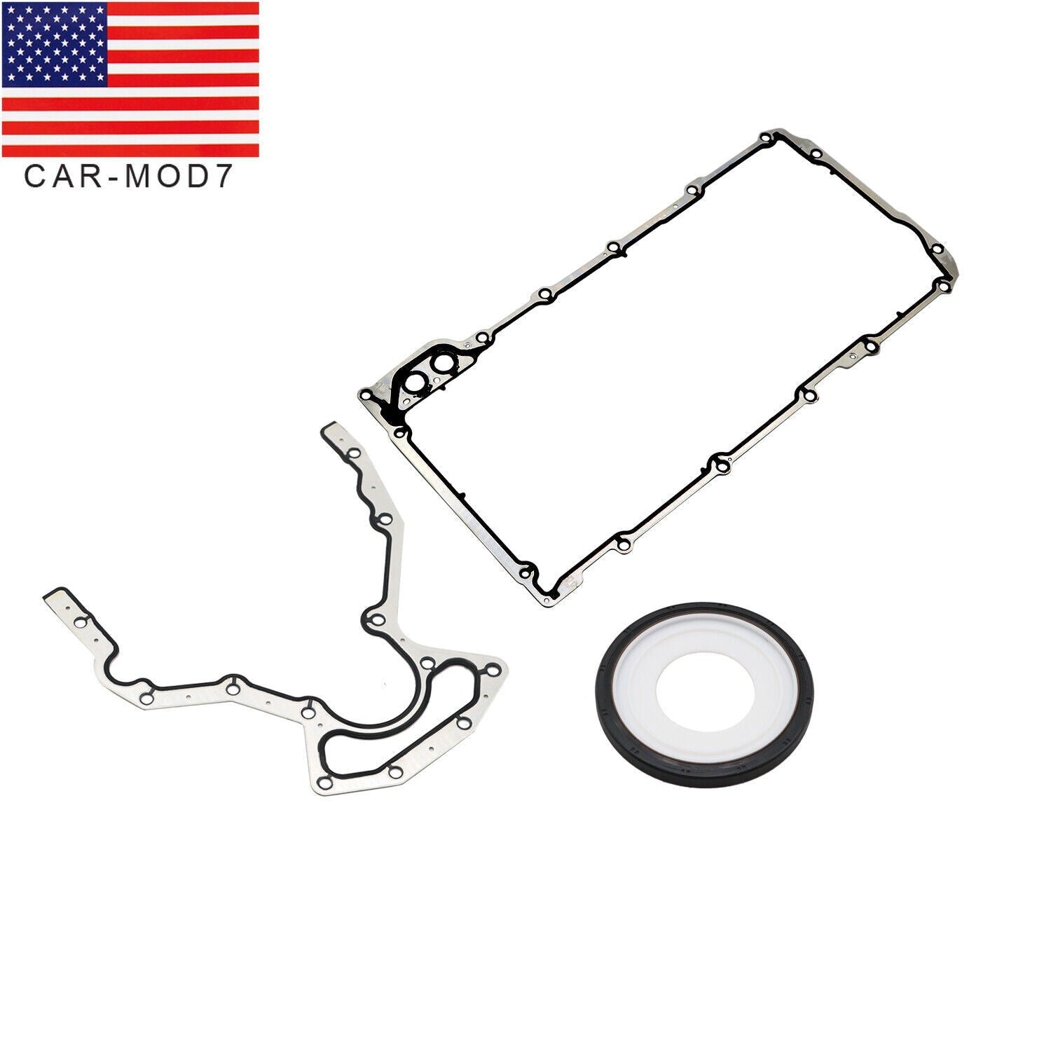 Engine Rear Main Seal & Oil Pan Gasket Kit for Chevy GMC 4.8-6.2L V8 OHV