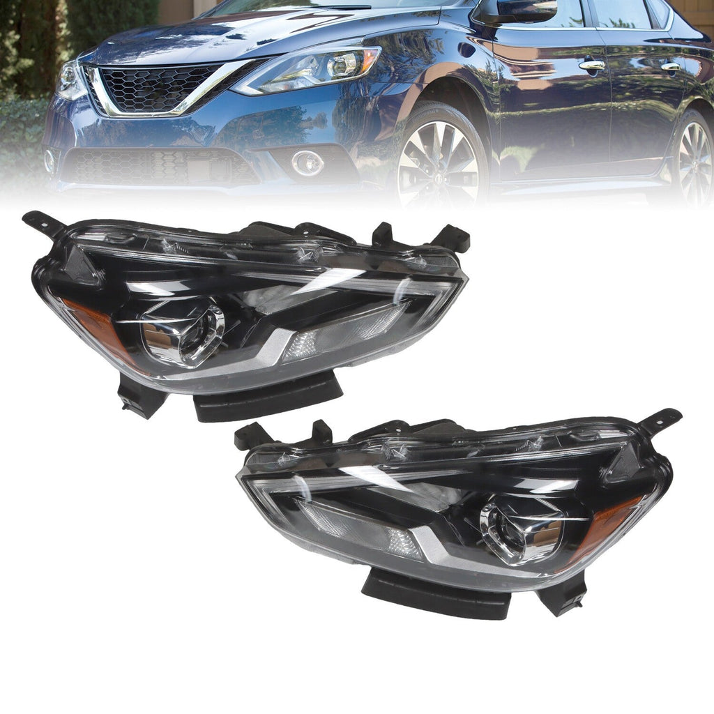 2016-2019 Nissan Sentra Halogen Headlights Left & Right Side Replacement