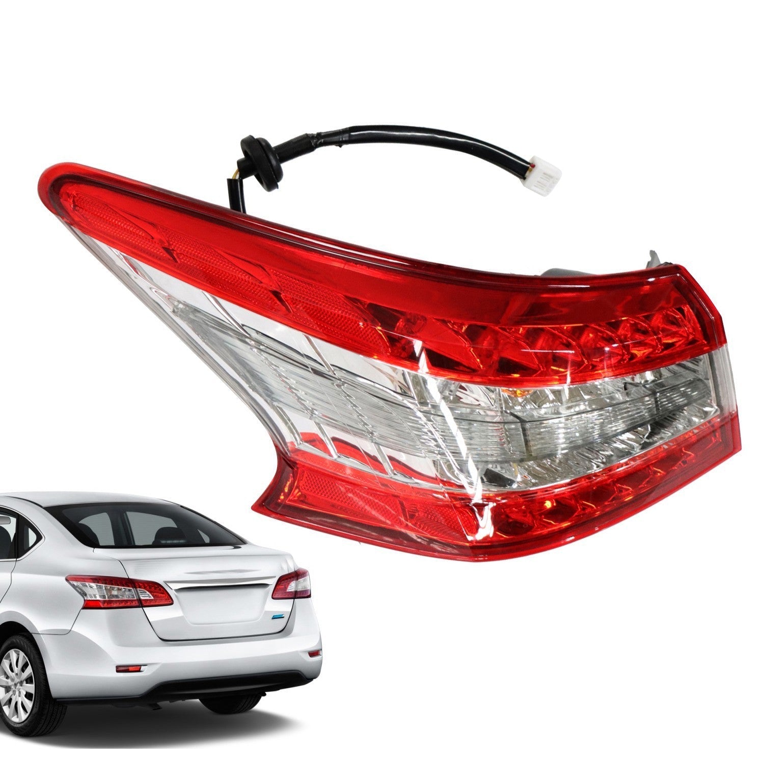 Left Driver Side LED Tail Light for Nissan Sentra 2013-2015 Outer Lamp