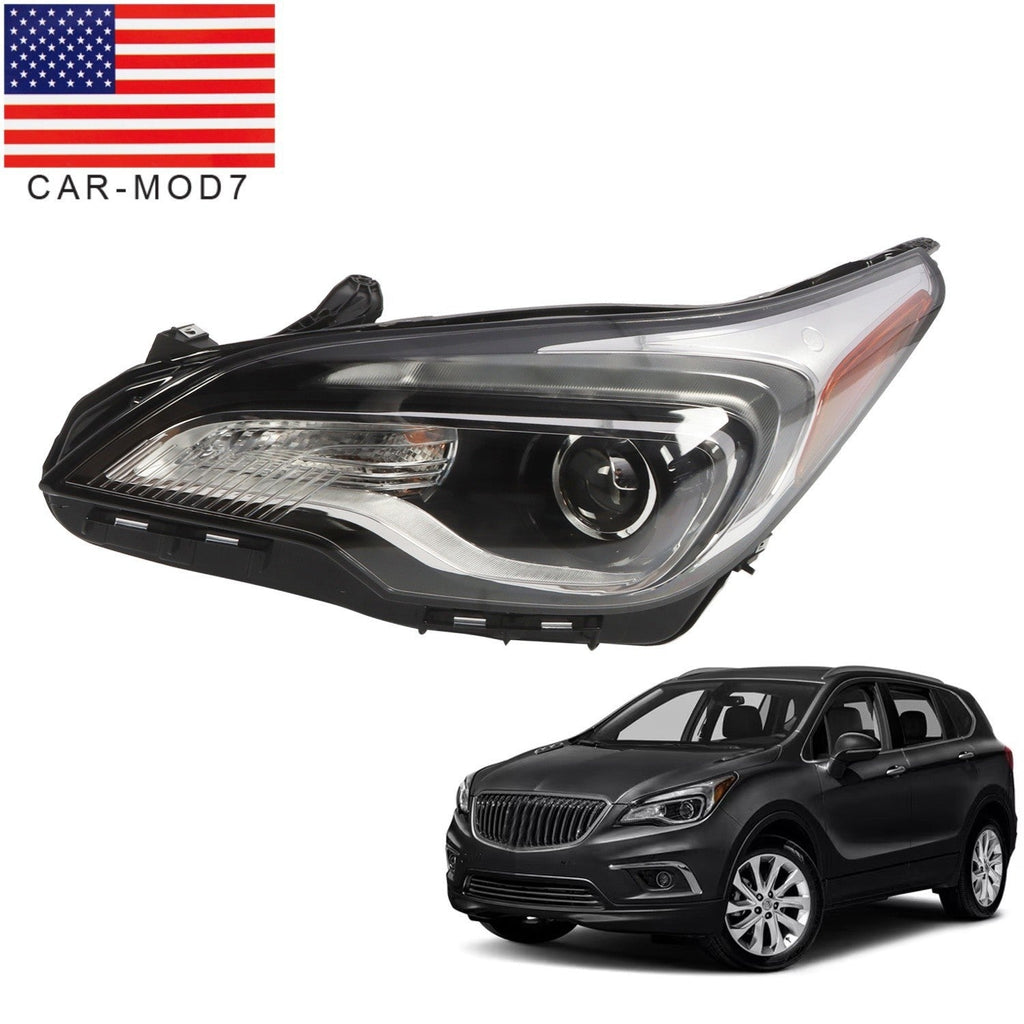 Left Halogen Headlight w/ LED DRL Bulbs for 2016-2018 Buick Envision Driver Side