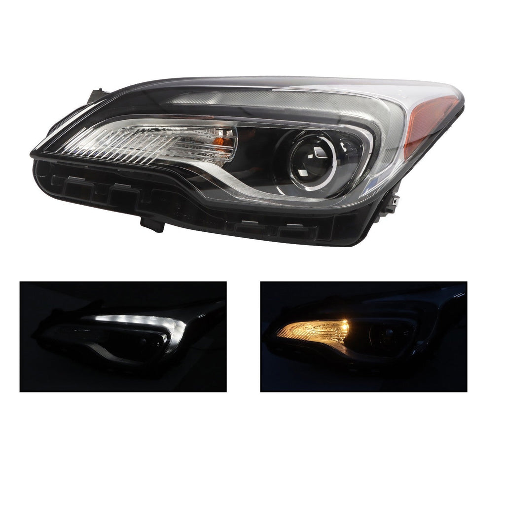 Left Halogen Headlight w/ LED DRL Bulbs for 2016-2018 Buick Envision Driver Side