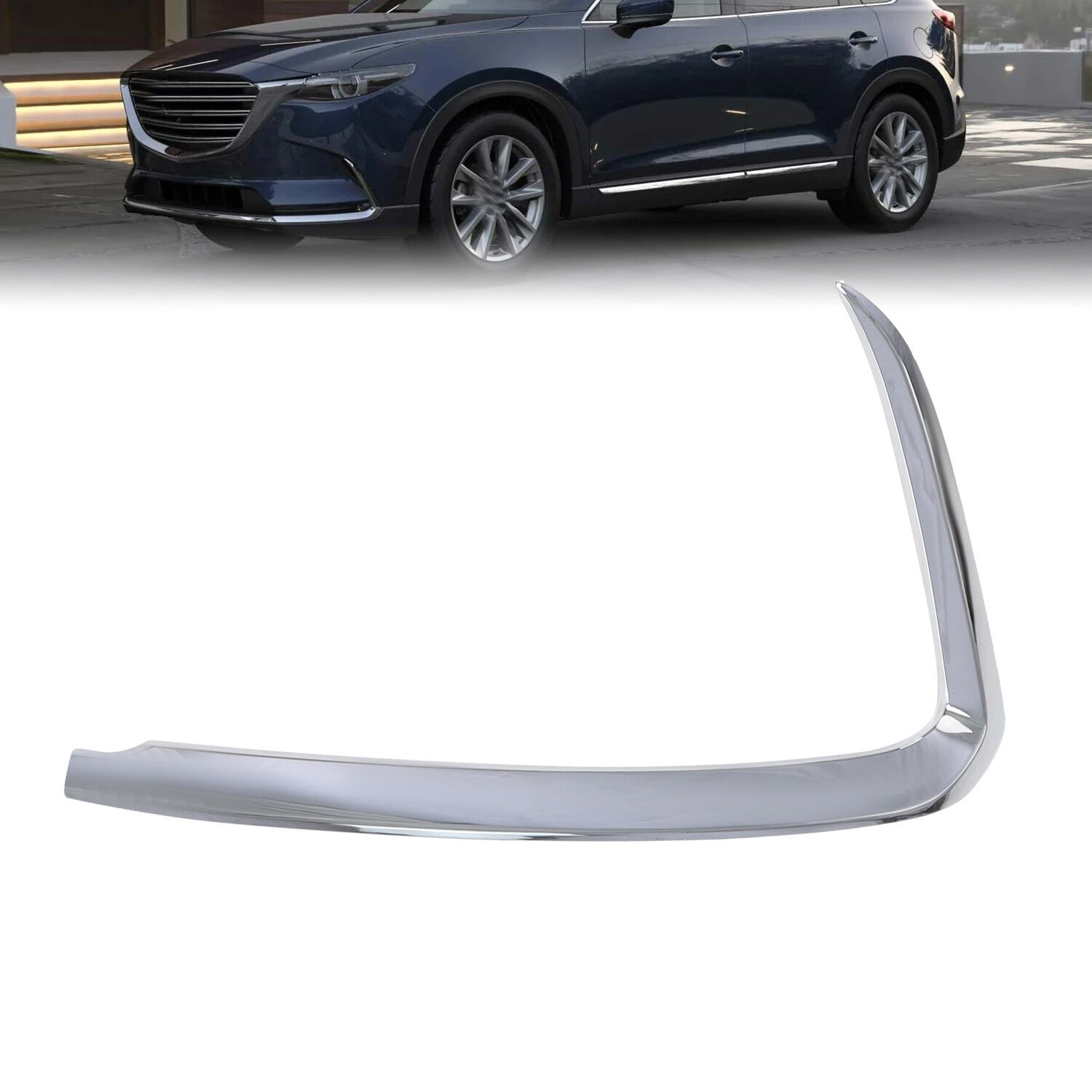 Chrome Left Front Bumper Trim for 2016-2022 Mazda CX-9 MA1046103