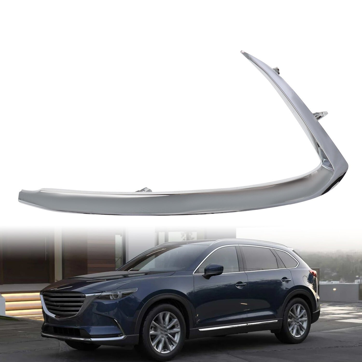 Chrome Left Front Bumper Trim for 2016-2022 Mazda CX-9 MA1046103