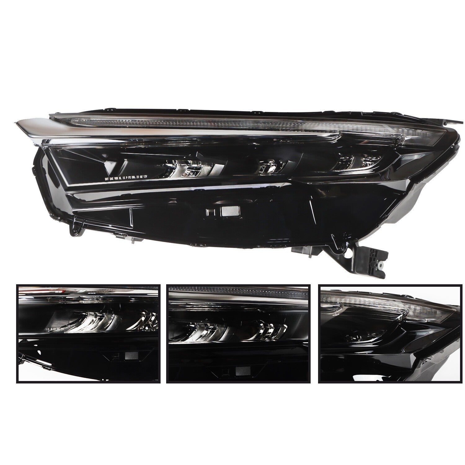 Left LED Headlight for 2023-2024 Honda CR-V Driver Side w/ Chrome Trim