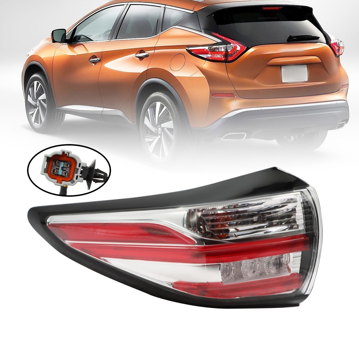 Left Outer Tail Light Assembly for 2015-2018 Nissan Murano Driver Side