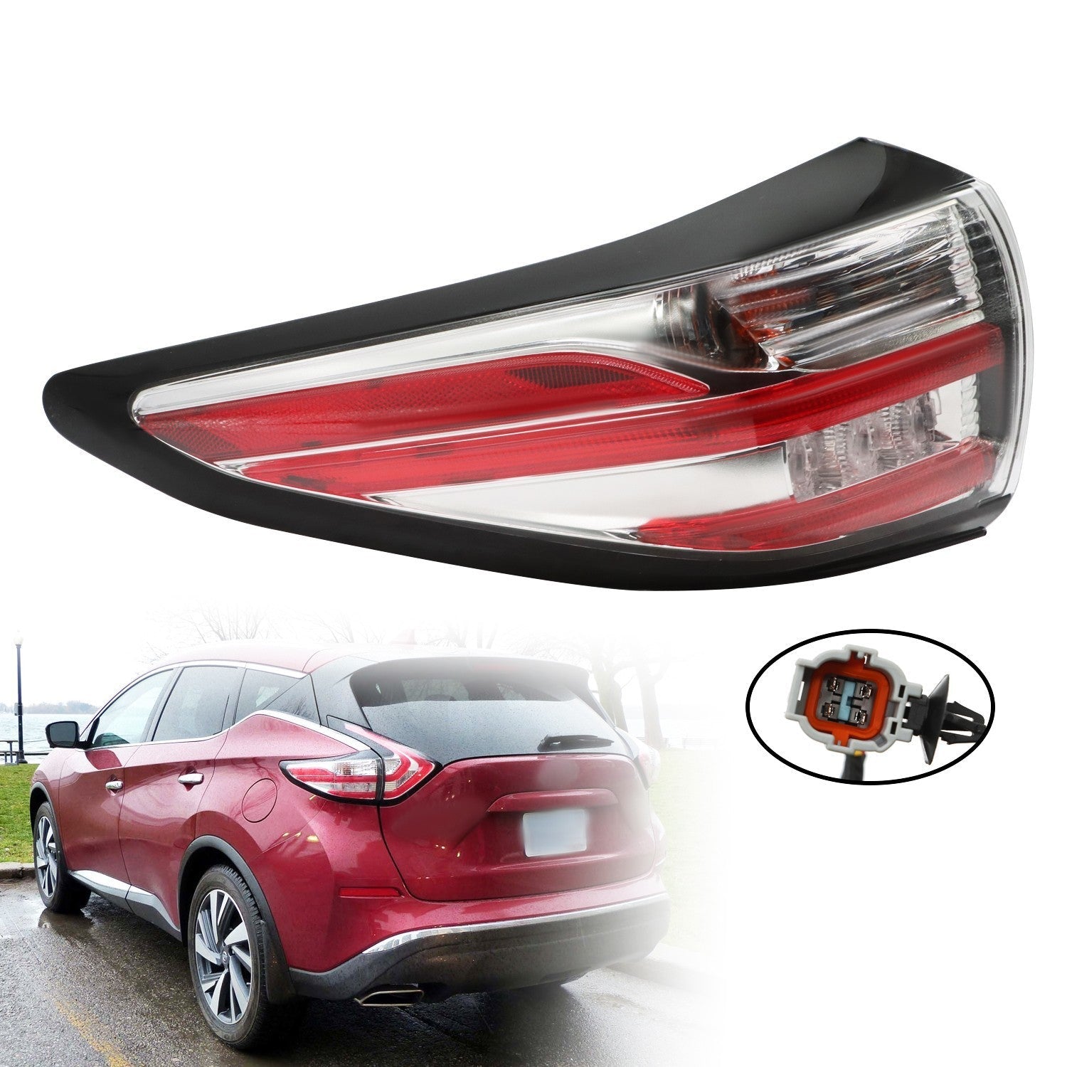 Left Outer Tail Light Assembly for 2015-2018 Nissan Murano Driver Side
