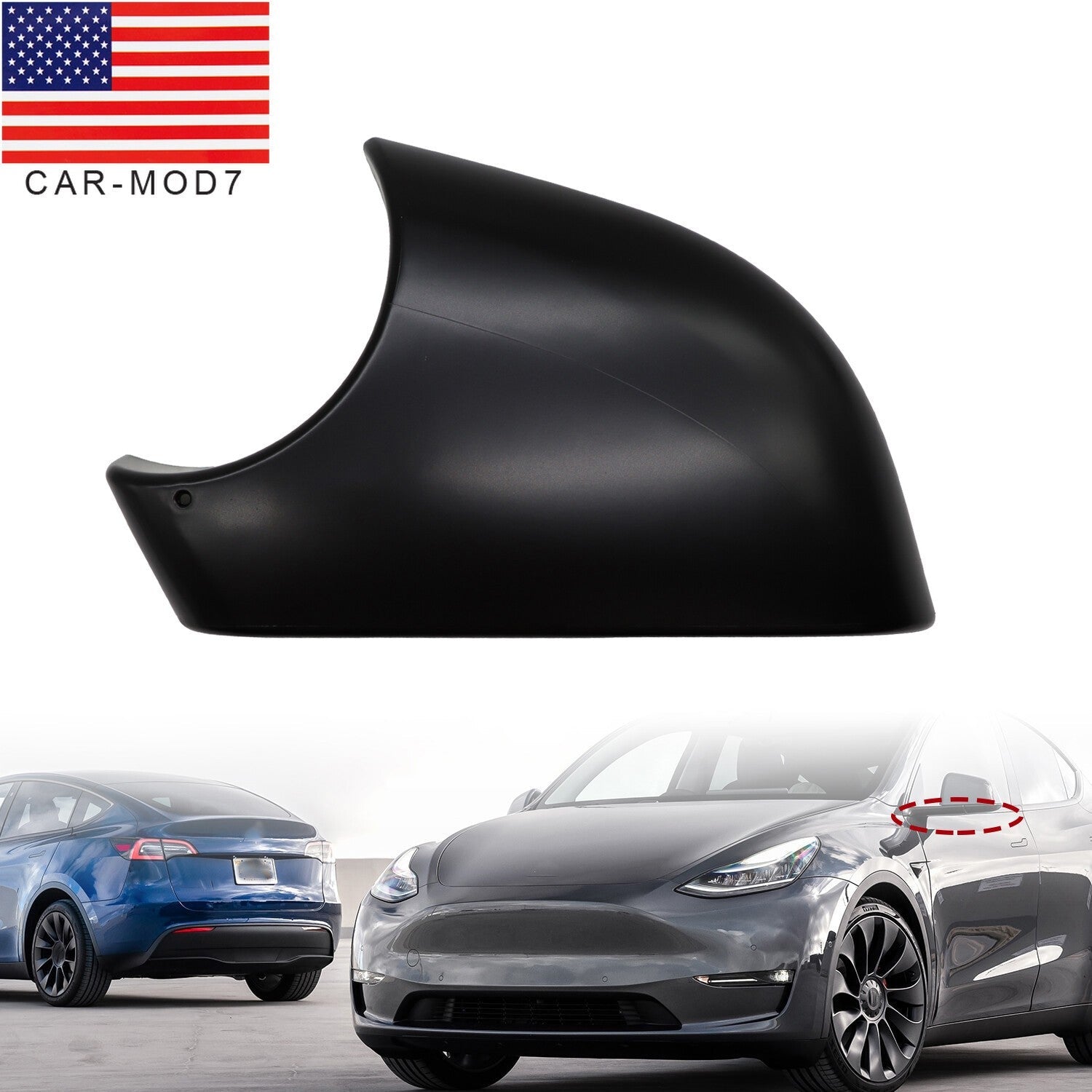 Left Driver Door Wing Mirror Cover Lower Holder Black for Tesla Model Y