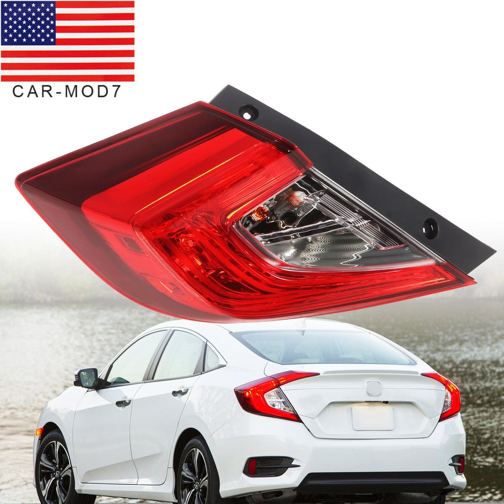 LH Driver Side Tail Light 2016-21 Honda Civic Outer Rear Lamp Assembly