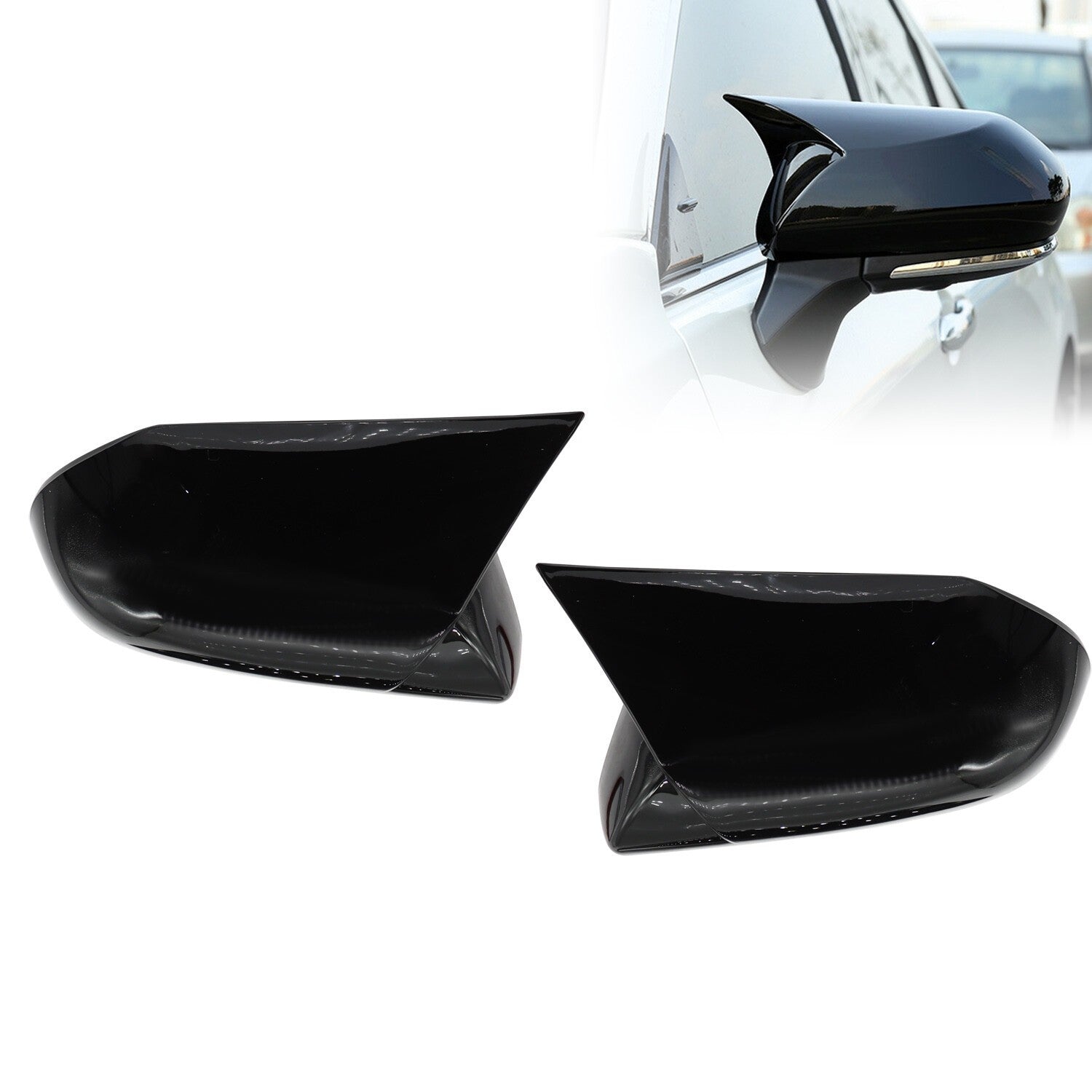 M Style Gloss Black Side Mirror Cover for Toyota Camry 2018-2023 Replacement