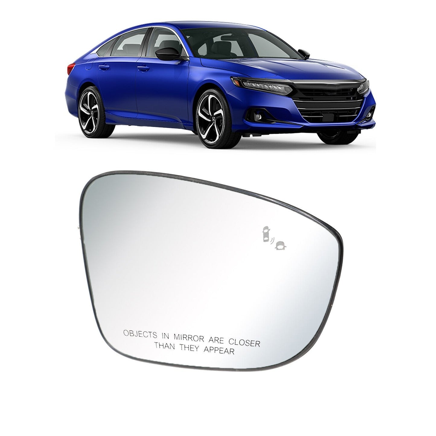 Heated Blind Spot Mirror Glass Passenger Right Side 2018-2022 Honda Accord