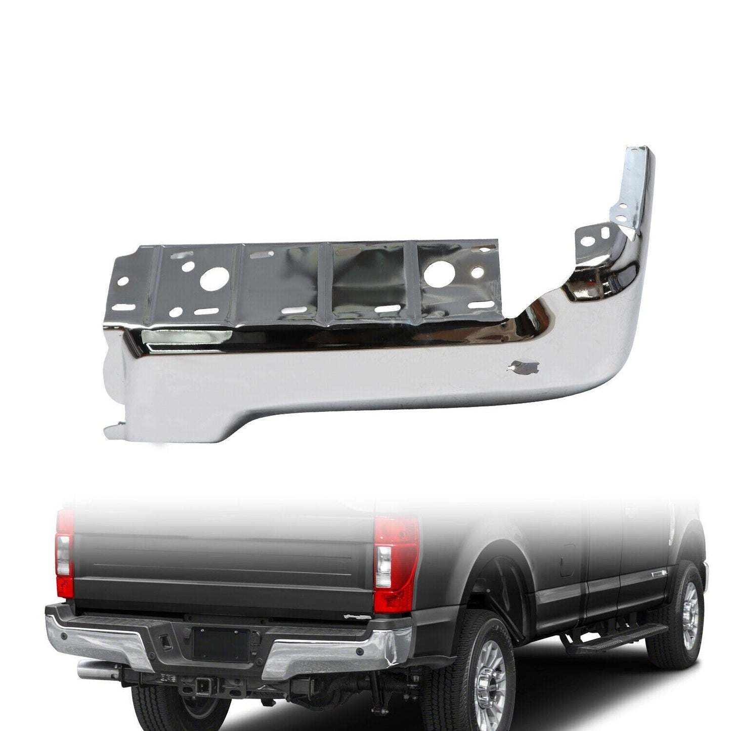 NEW Chrome Rear Right Bumper Face Bar for 2017-2022 Ford F250 F350 w/Park