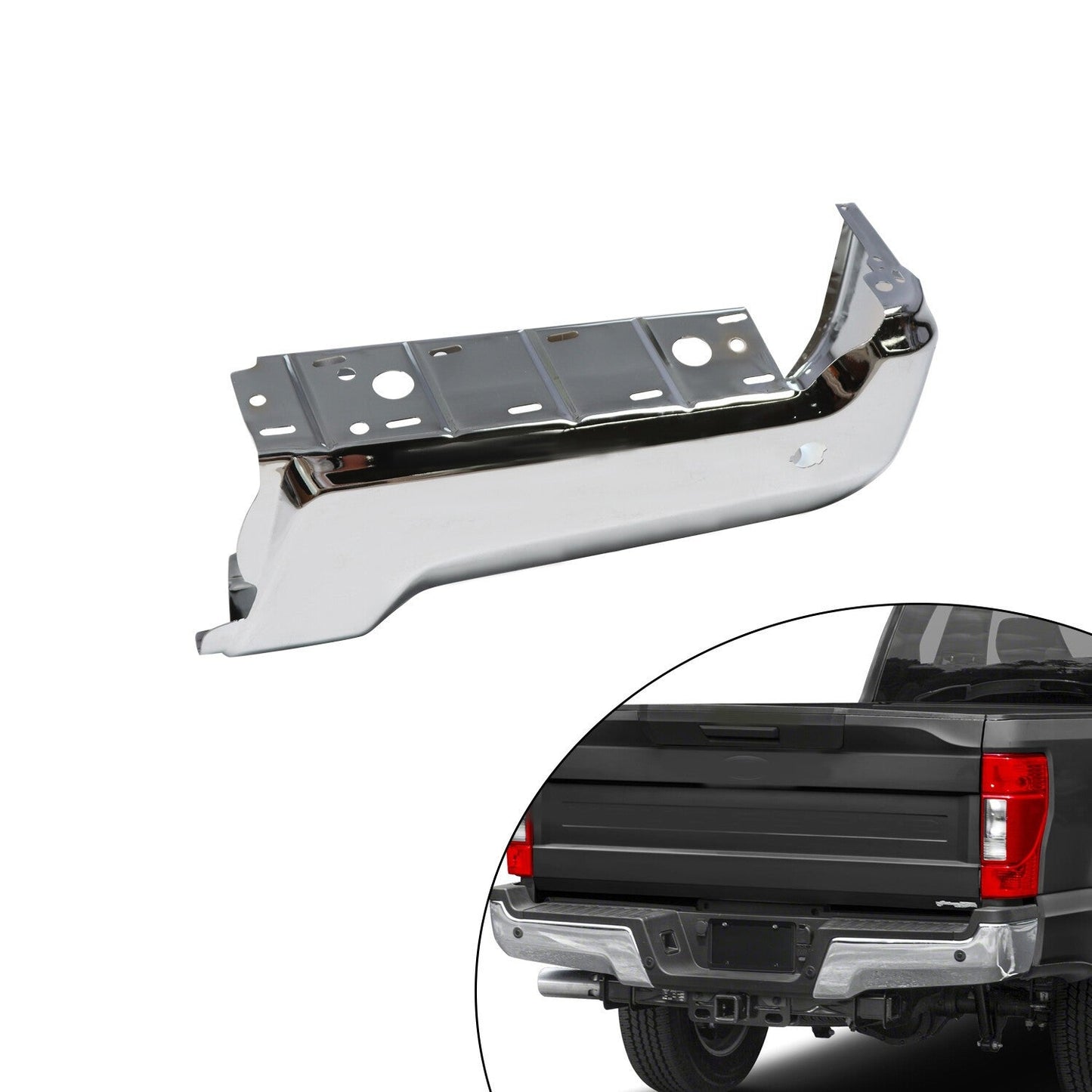 NEW Chrome Rear Right Bumper Face Bar for 2017-2022 Ford F250 F350 w/Park
