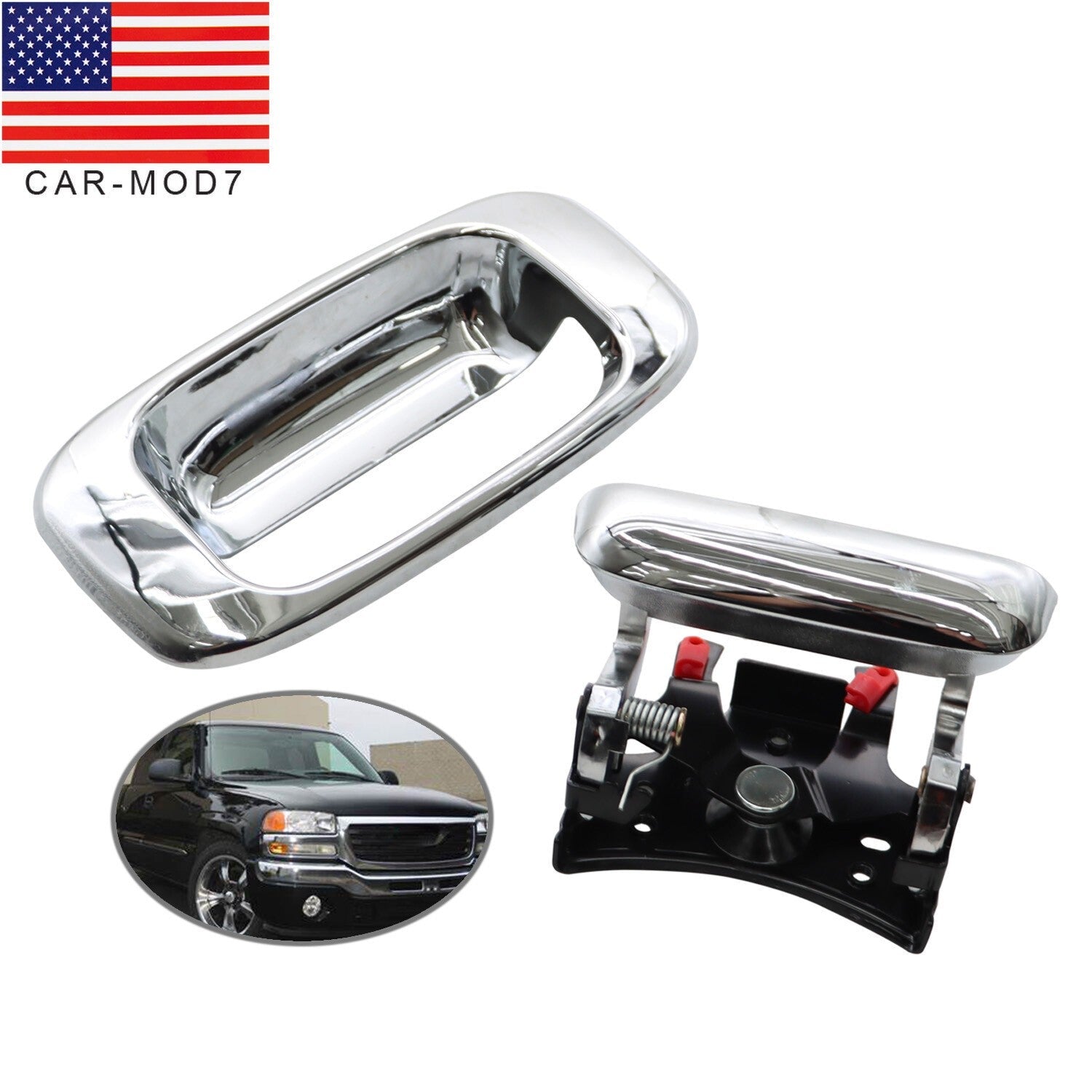 Chrome Tailgate Handle & Bezel Set for 1999-07 Chevy Silverado GMC Sierra