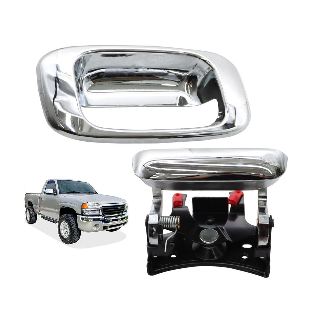 Chrome Tailgate Handle & Bezel Set for 1999-07 Chevy Silverado GMC Sierra