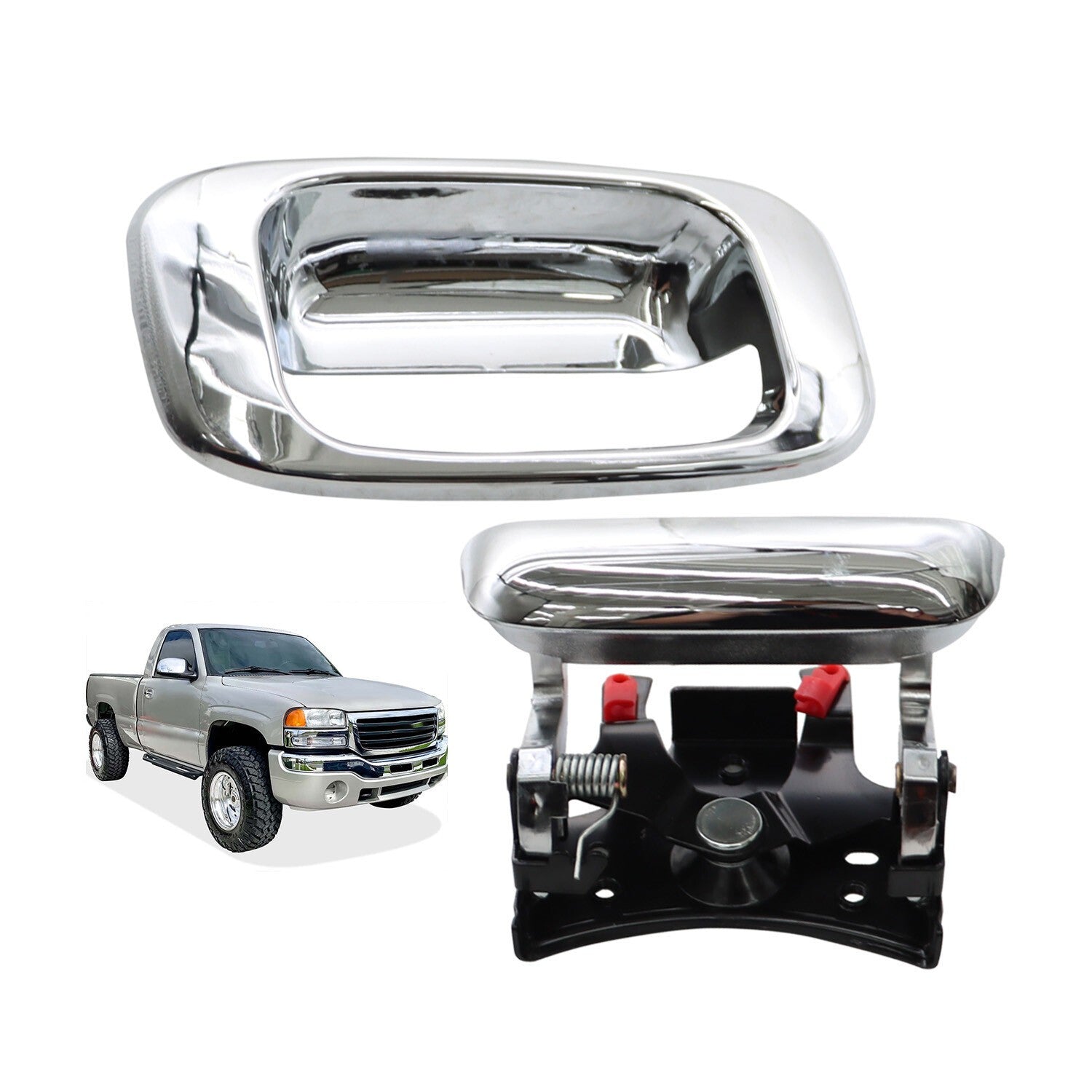Chrome Tailgate Handle & Bezel Set for 1999-07 Chevy Silverado GMC Sierra