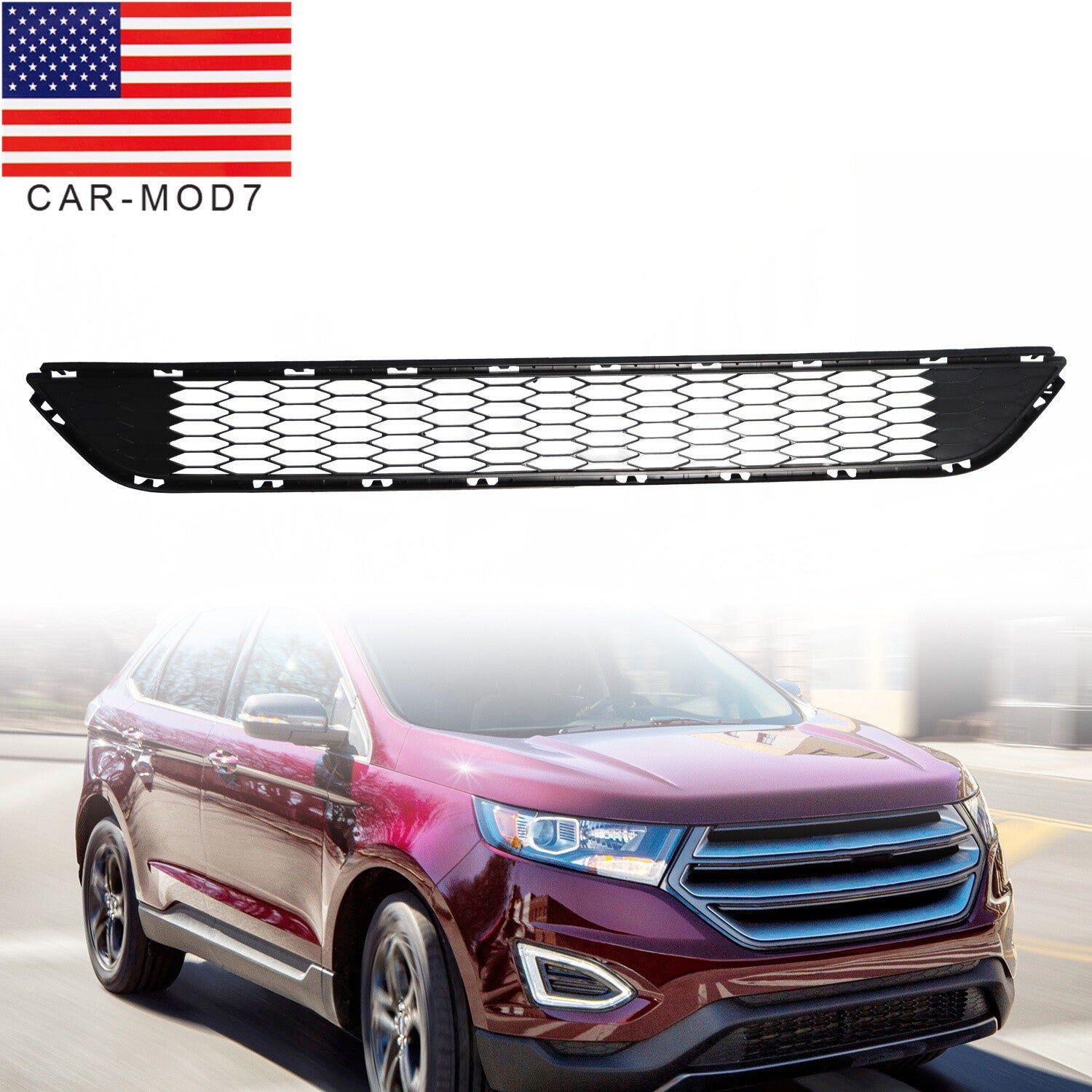 Front Bumper Lower Grille for Ford Edge 2015-2018 FT4Z-17K945-AA Black